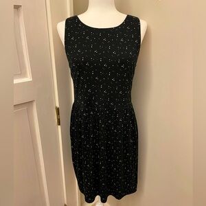 Loft black dress with white polka dots